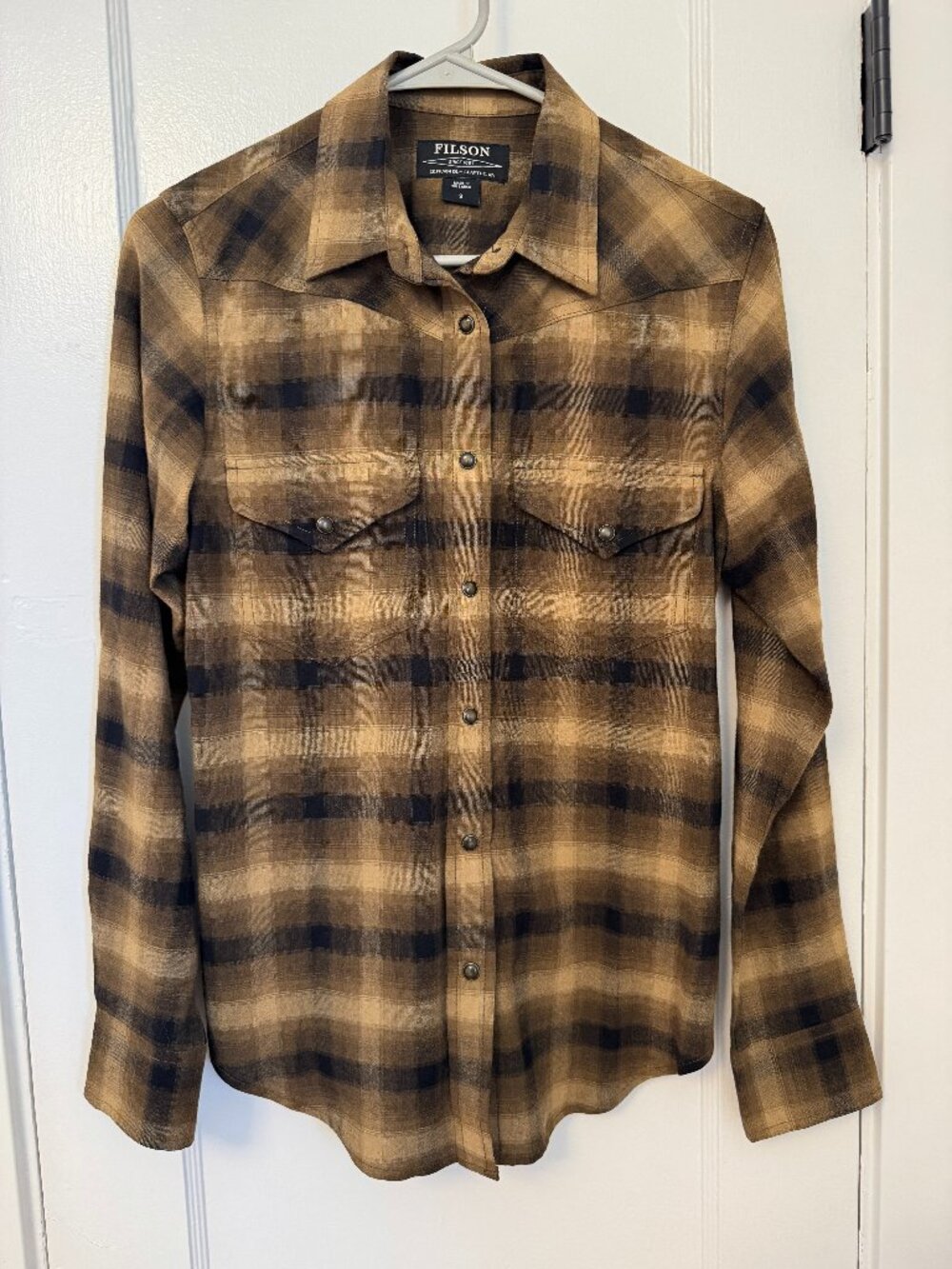 Filson Women Brown Ombre Plaid Button Down Shirt XS